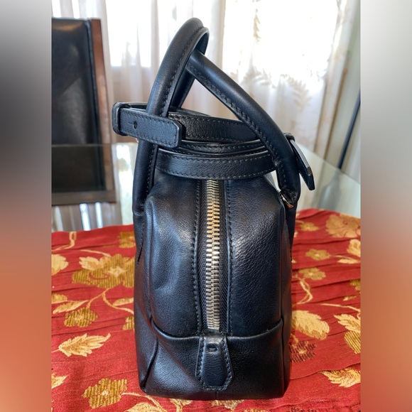 AUTHENTIC MCM BLACK LEATHER MINI BOSTON CROSSBODY HANDBAG - SILVER HARDWARE - Picture 15 of 17